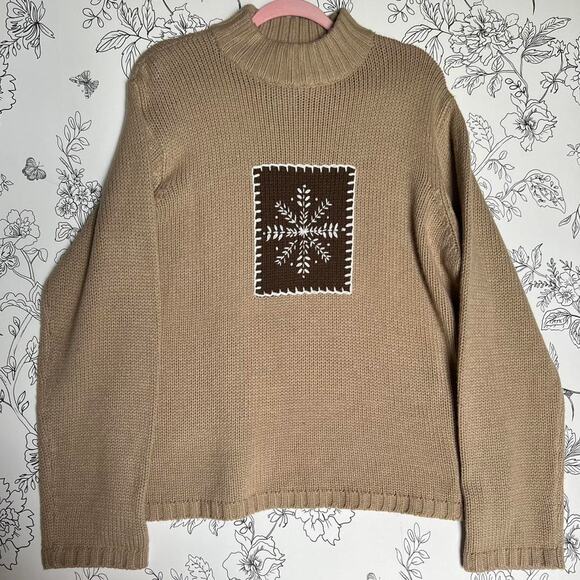 Sag harbor snowflake tan sweater - Picture 1 of 8